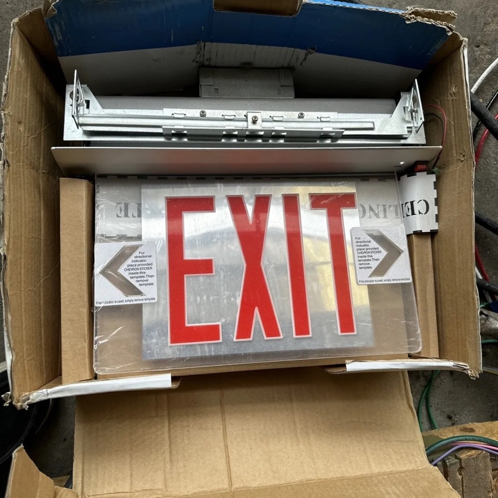 New In Box Metal Magnetron Lighting LED EXIT SIGN